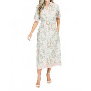 NEW MARIGOLD penelope petite feuille dress in beige